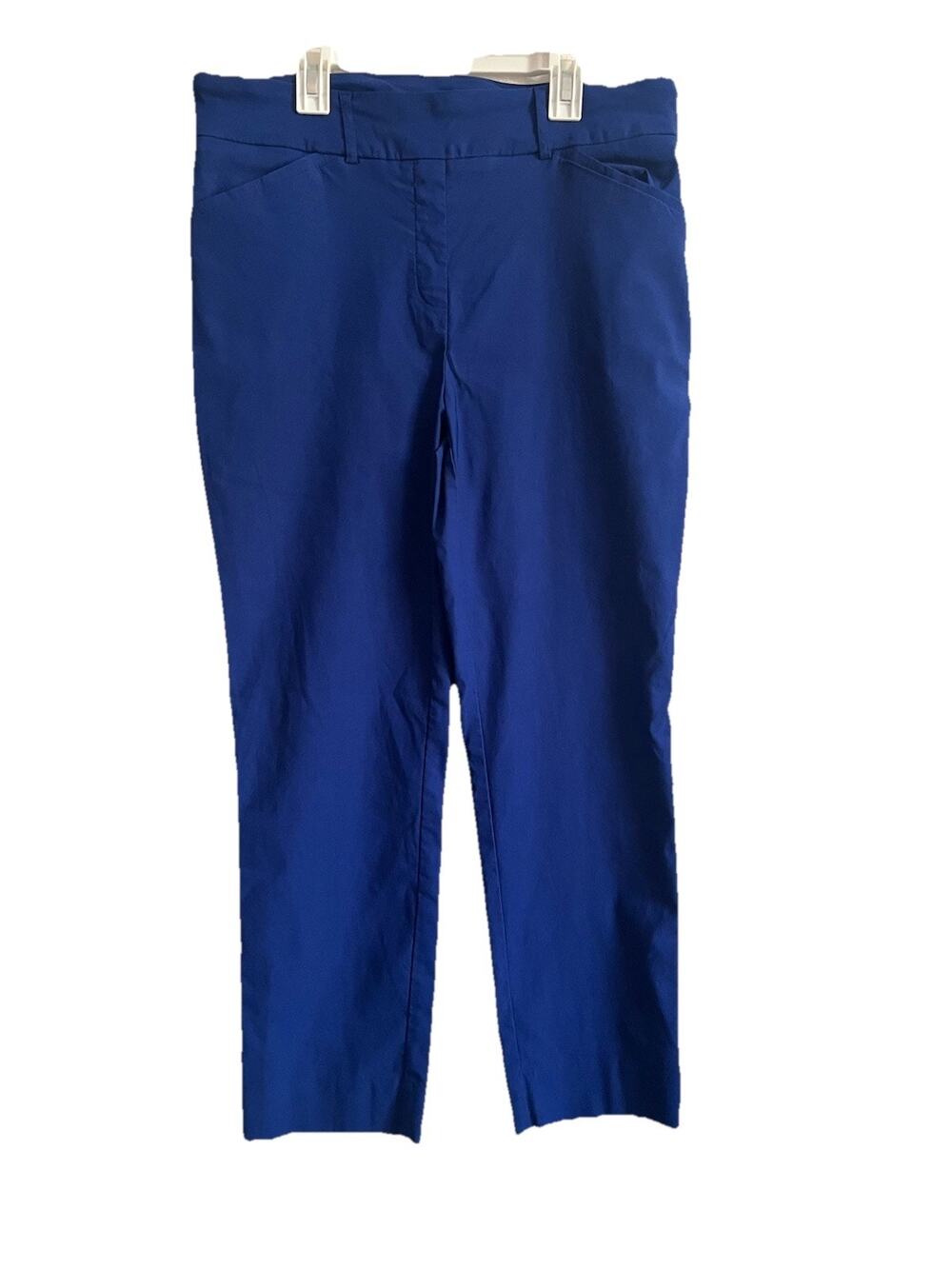 Hilary Radley Blue Slim Ankle Pants Womens Large Pull On Stretch Career Office